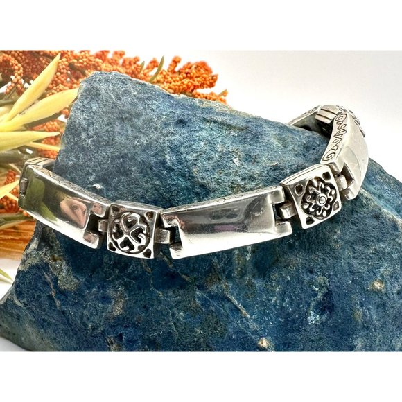 Brighton Jewelry - BRIGHTON Link Bracelet TRIBECA Adjustable 7-8” Rectangle Fleur de Lis